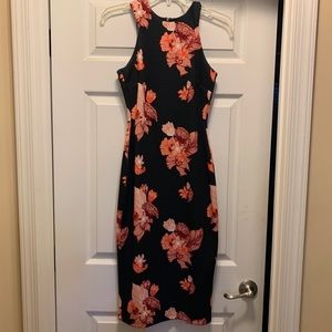 Floral Fitted Midi Dress